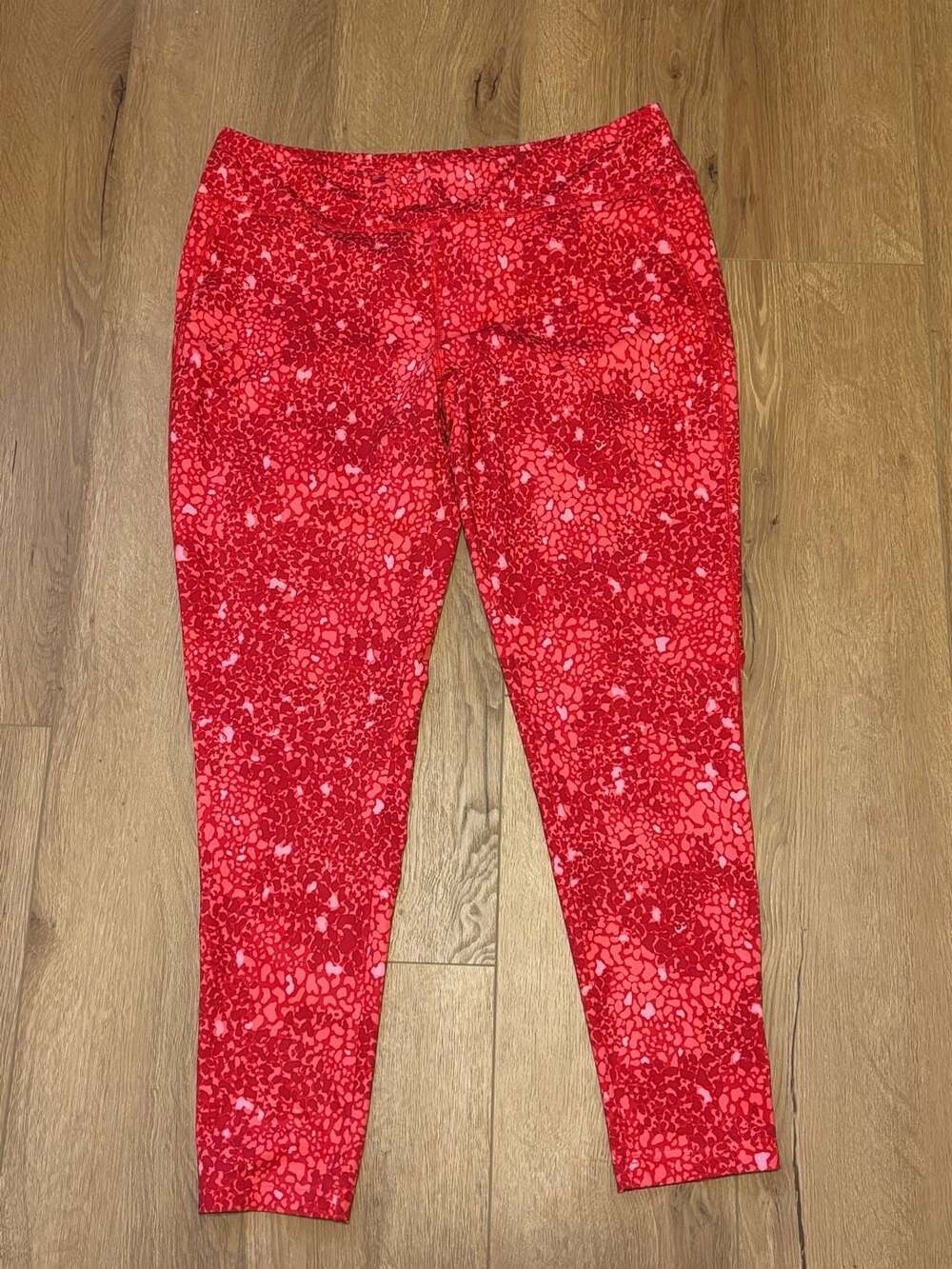 The North Face Women's Red Patterned Athletic Leggings Size XL